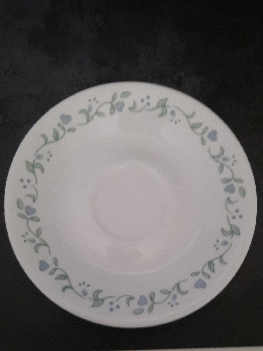 Corelle Country Cottage Pattern with Pale Blue Hearts and Green Vine Border - Picture 6 of 6